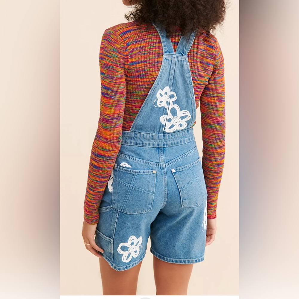 NWOT Free People Women's Blue and White Dungarees-overalls - Picture 2 of 5